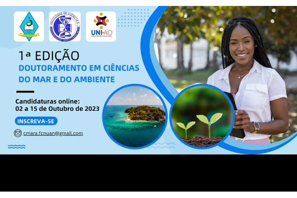 Abertas as Candidaturas para a 1ª Edição do Doutoramento em Ciências do Mar e do Ambiente na UAN
