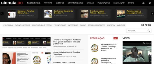 ciencia.ao - Portal da Ciência, Tecnologia e Inovação de Angola